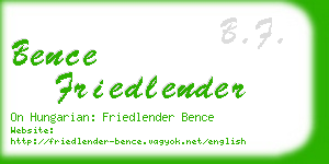 bence friedlender business card